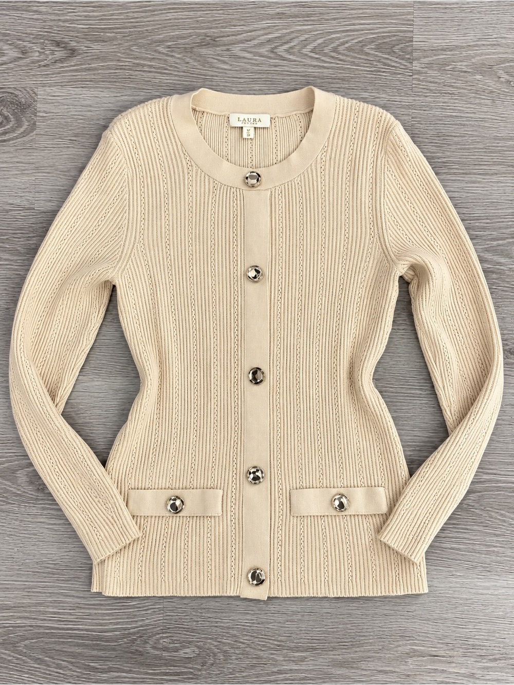 Laura Petites Cream Knit Sweater – XS